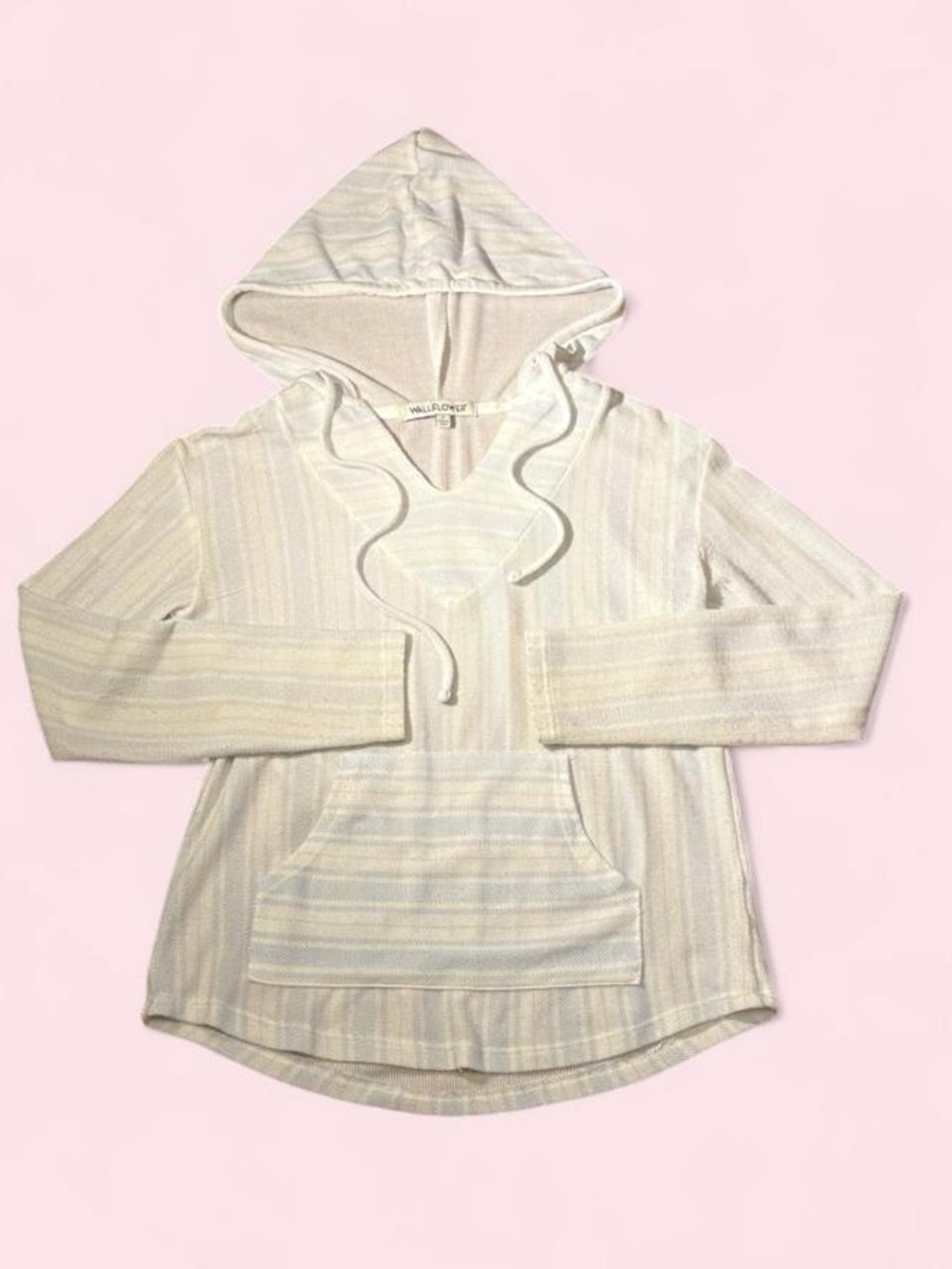 Wallflower Cream & Soft Pastel Striped Hooded Pullover
